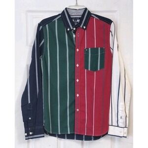 Tommy Hilfiger Men's Sz S Button Long Sleeve Shirt Multi Color 90s Vibe Preppy